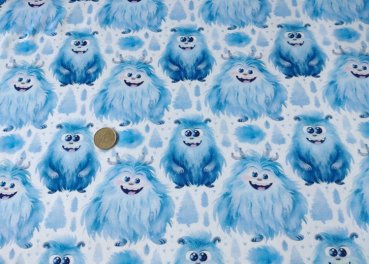 Preview: Knuffel Sweatstoff Hilco French Terry Kuschelmonster Kinderstoff weiß blau Preview: Knuffel Sweatstoff Hilco French Terry Kuschelmonster Kinderstoff weiß blau